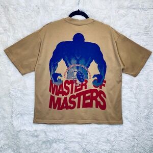 Allegory Master of Masters Graphic T Shirt Beige Oversized Streetwear Medium
